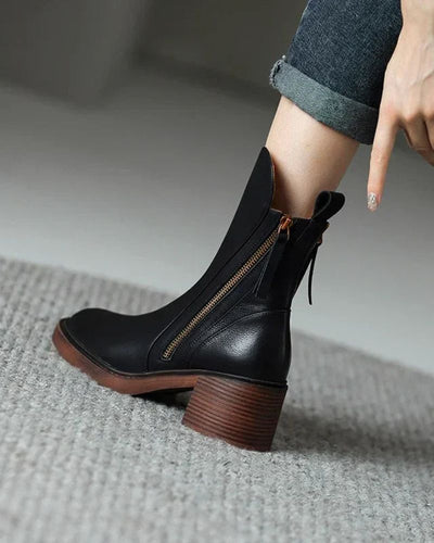 Isabella™ | Leather Ankle Boots - By Mezory-London