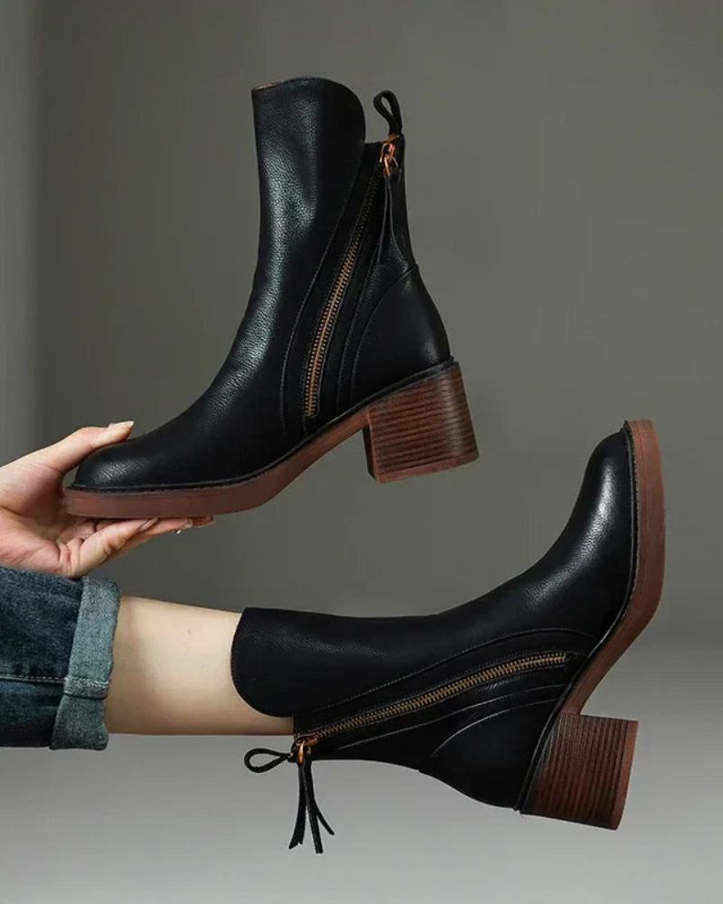 Isabella™ | Leather Ankle Boots - By Mezory-London