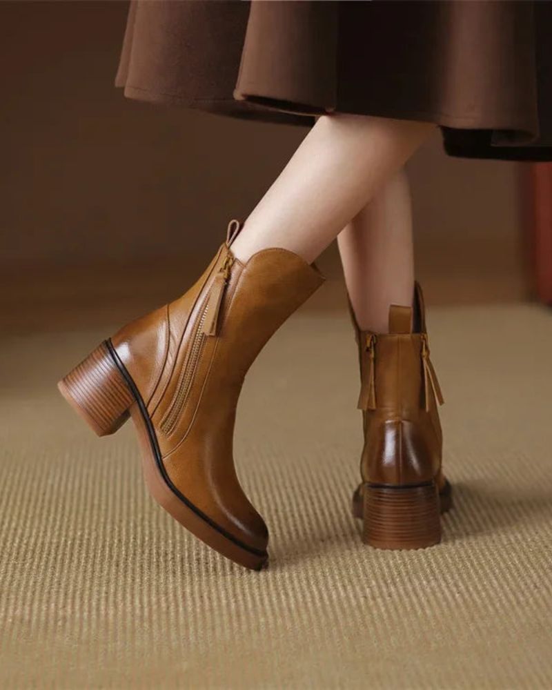 Isabella™ | Leather Ankle Boots - By Mezory-London