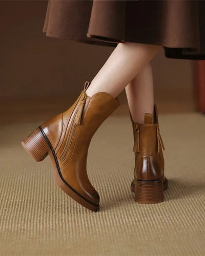 Isabella™ | Leather Ankle Boots - By Mezory-London