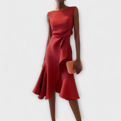 Sienna™ | Pleated Asymmetric Midi Dress