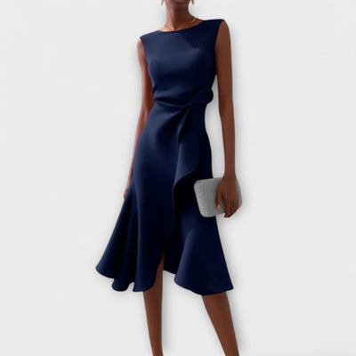 Sienna™ | Pleated Asymmetric Midi Dress