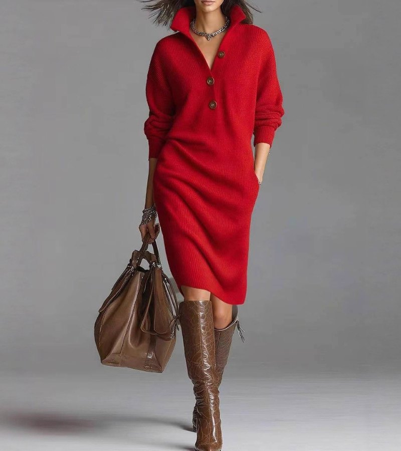 Emily™ | Cozy Overknee Sweater Dress - By Mezory-London