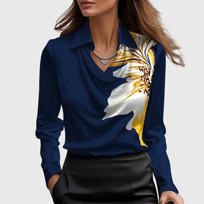 Sylvie™ | Satin Elegance Pleated Blouse