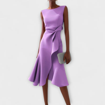 Sienna™ | Pleated Asymmetric Midi Dress