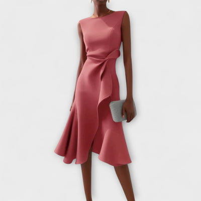 Sienna™ | Pleated Asymmetric Midi Dress