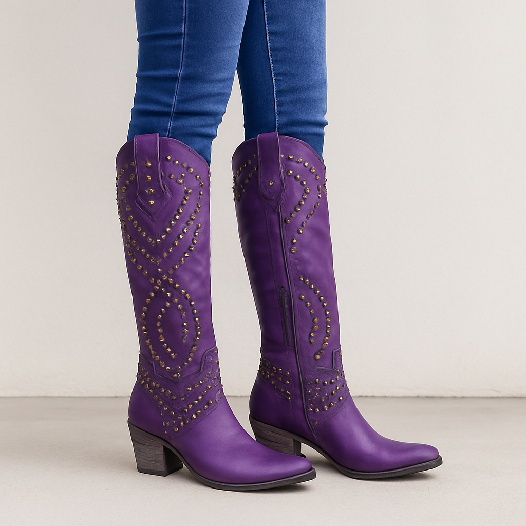 Elara™ | Western Knee-High Boots - By Mezory-London