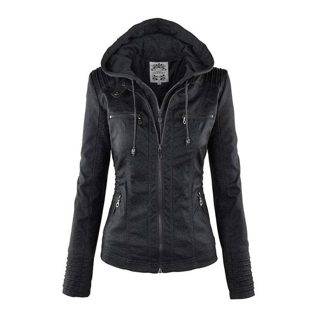 Avery™ | Hooded Leather Jacket - By Mezory-London
