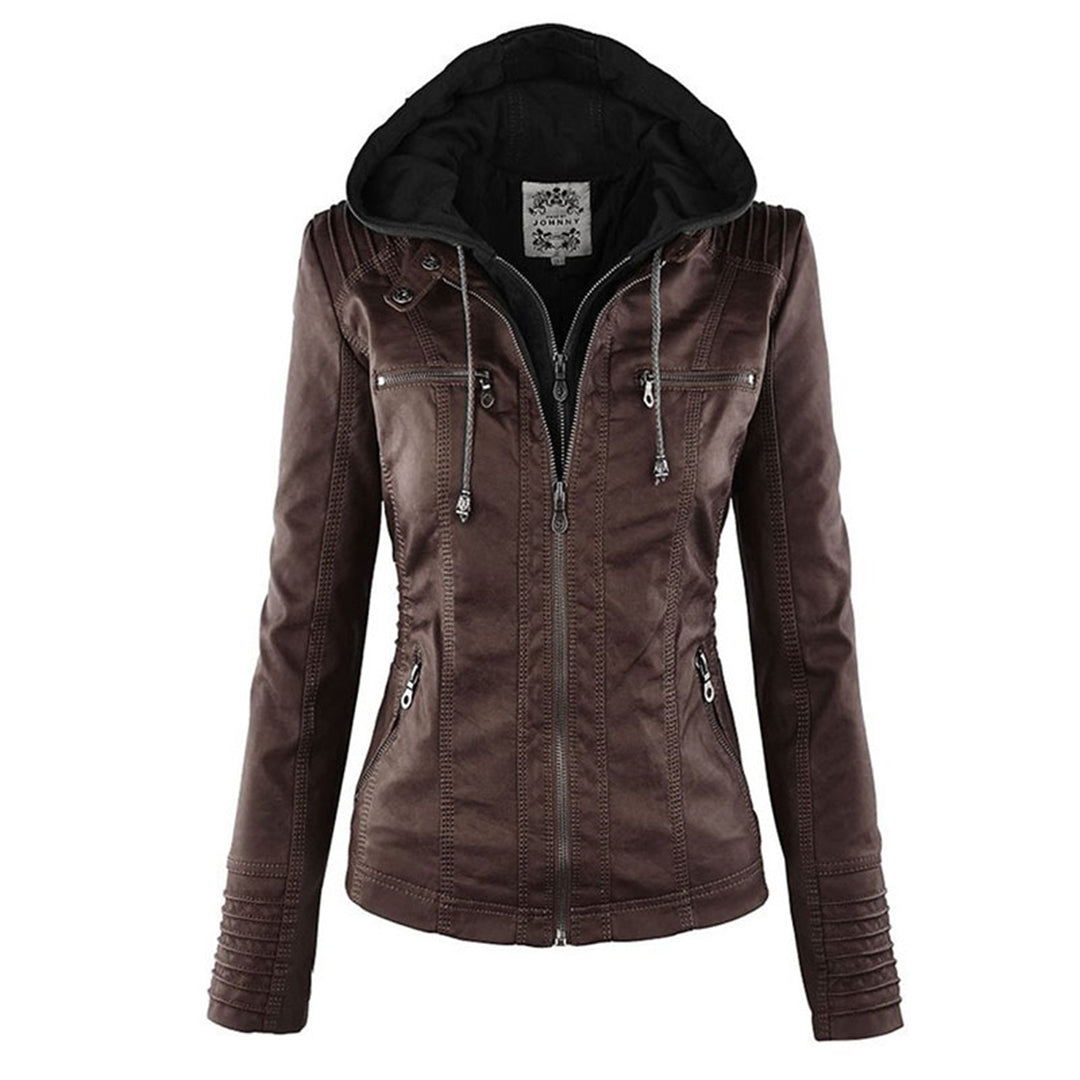 Avery™ | Hooded Leather Jacket - By Mezory-London