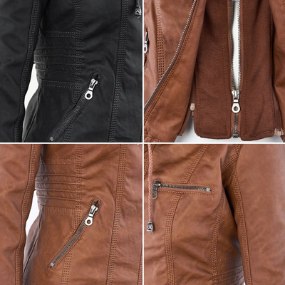 Avery™ | Hooded Leather Jacket - By Mezory-London