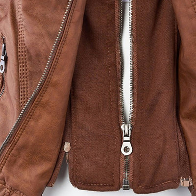 Avery™ | Hooded Leather Jacket - By Mezory-London
