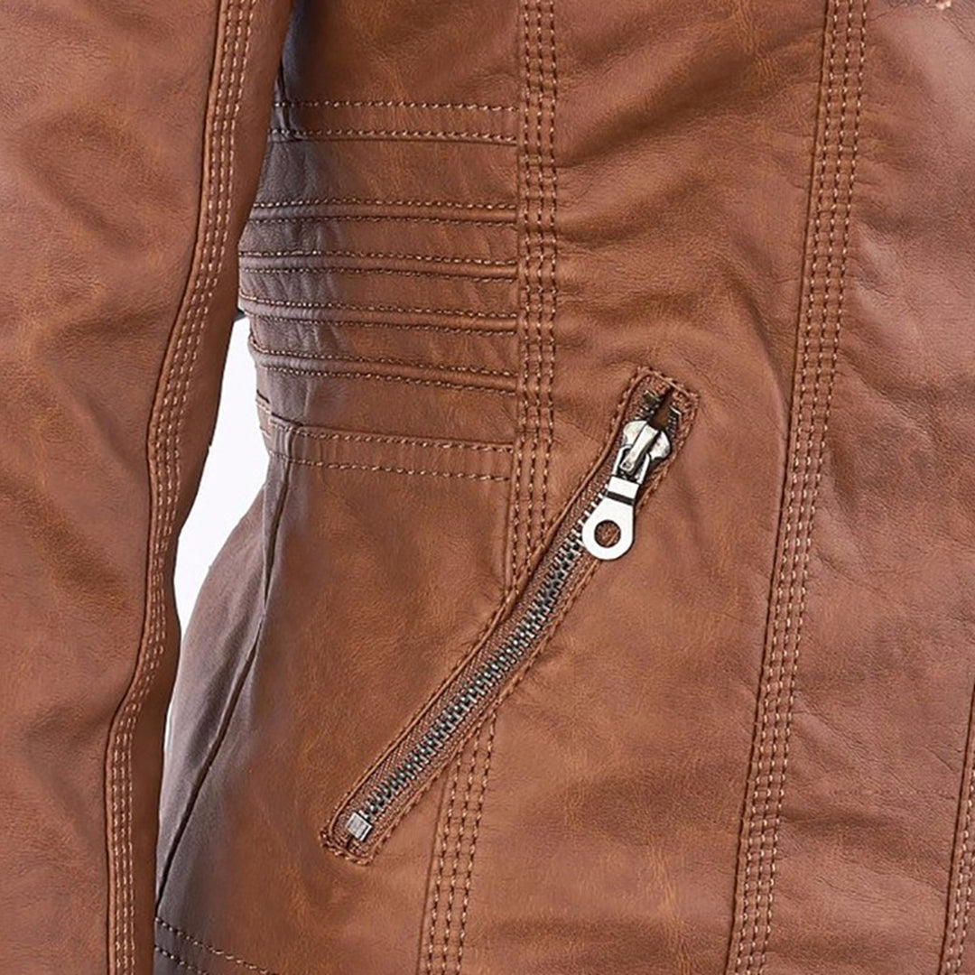 Avery™ | Hooded Leather Jacket - By Mezory-London