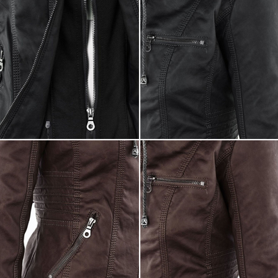 Avery™ | Hooded Leather Jacket - By Mezory-London