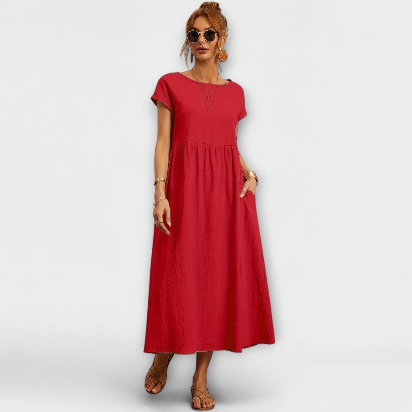 Nora™ Airy Summer Dress – Cotton & Linen