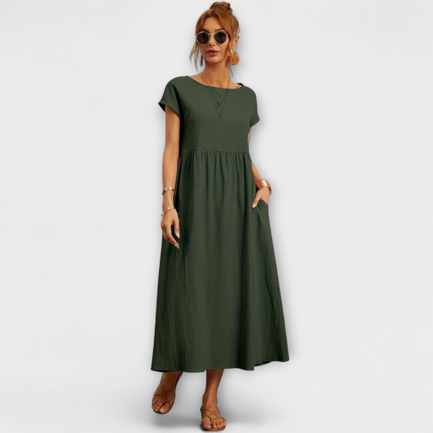 Nora™ Airy Summer Dress – Cotton & Linen