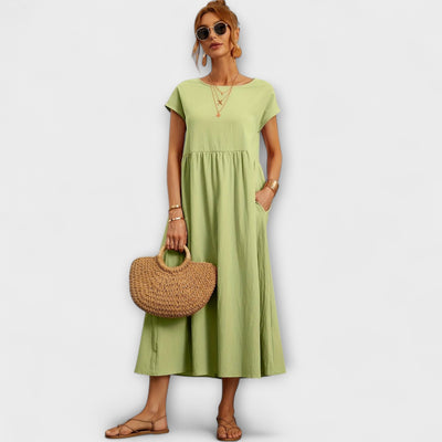 Nora™ Airy Summer Dress – Cotton & Linen