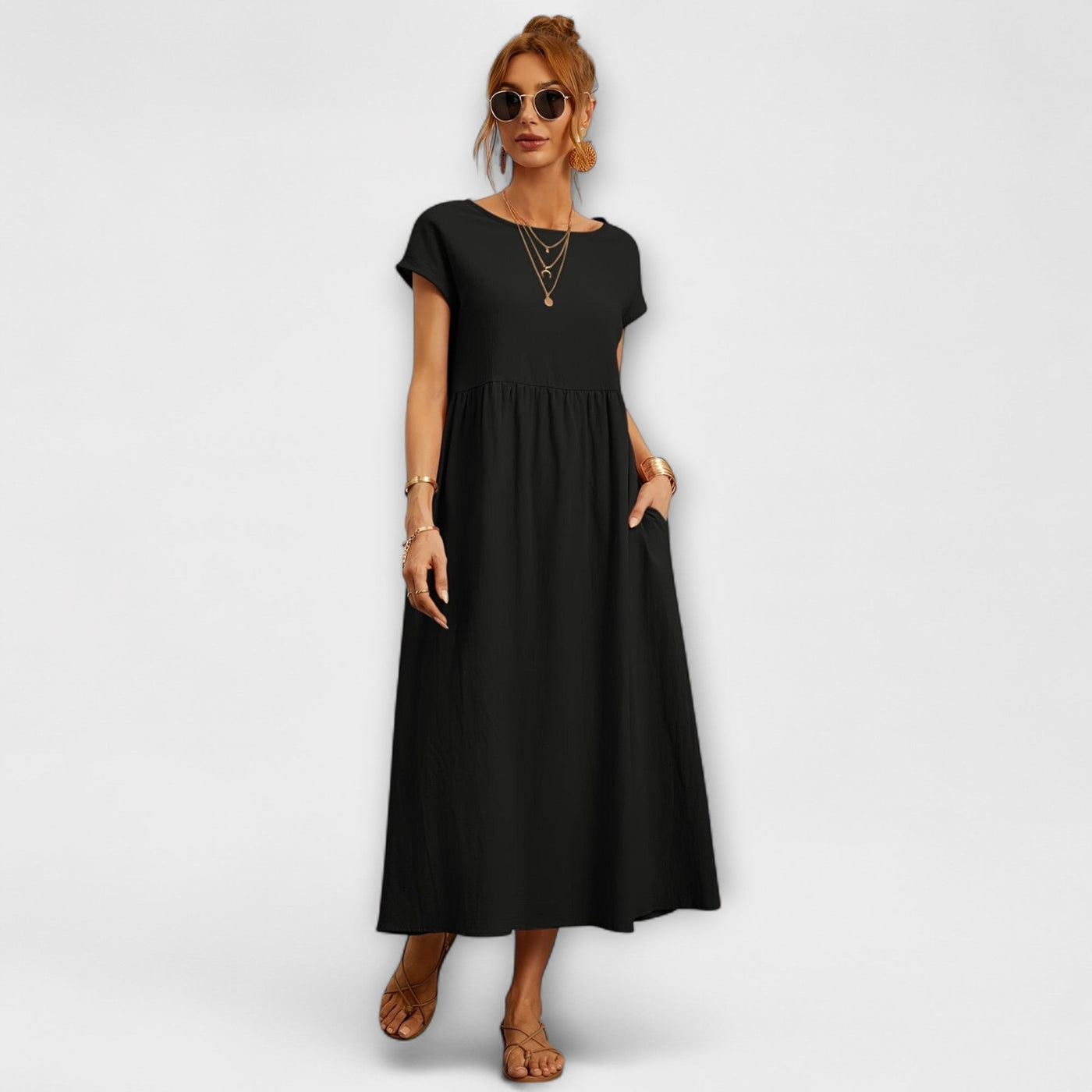 Nora™ Airy Summer Dress – Cotton & Linen