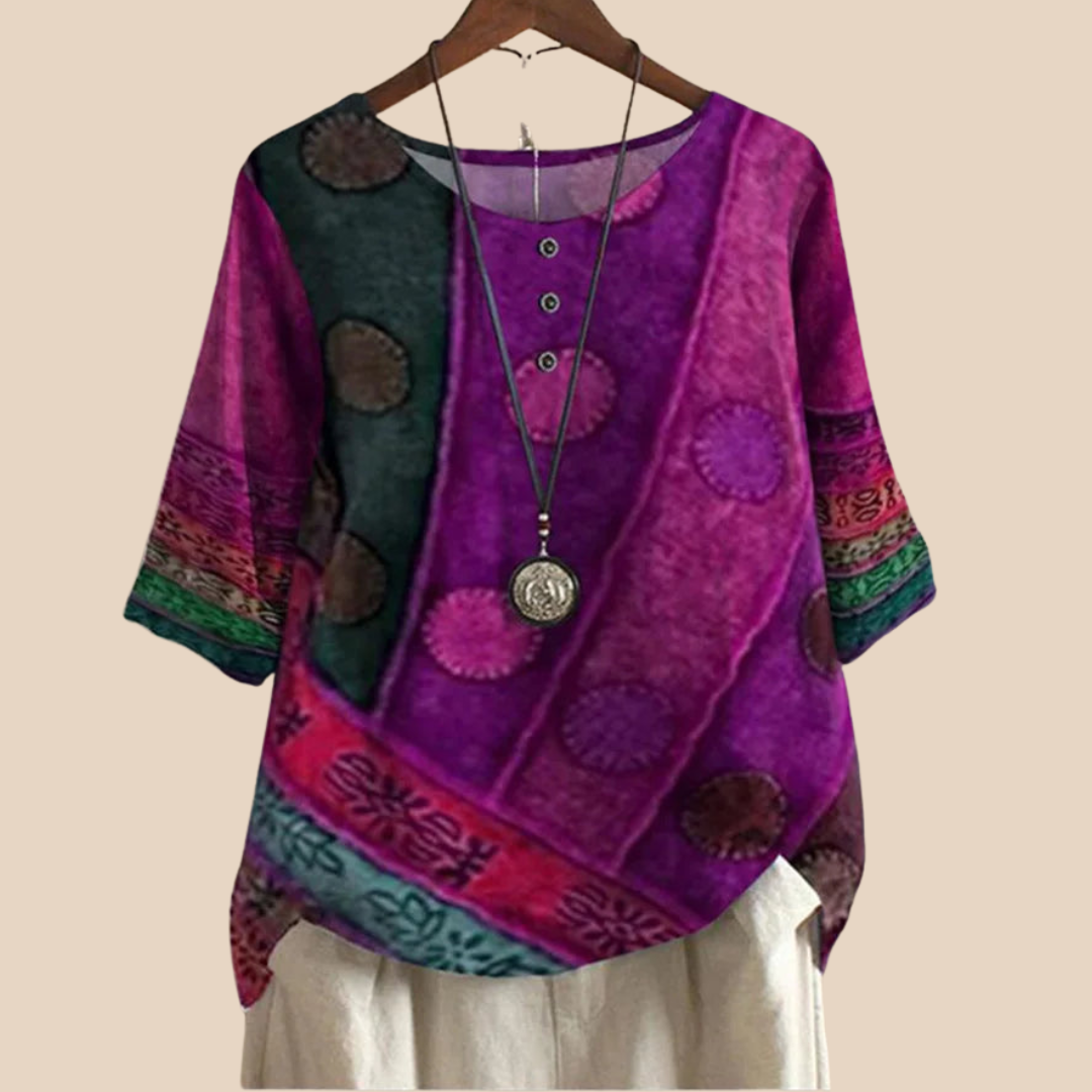 Clara™ | Mae – Elegant Soft Print Tee