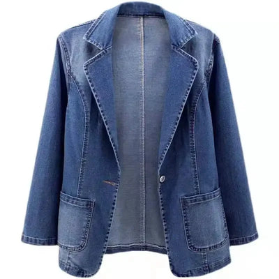 Olivia™ | Premium Structured Denim Blazer - By Mezory-London