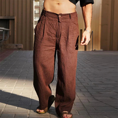 Malik – Breezy Wide-Leg Linen Trousers