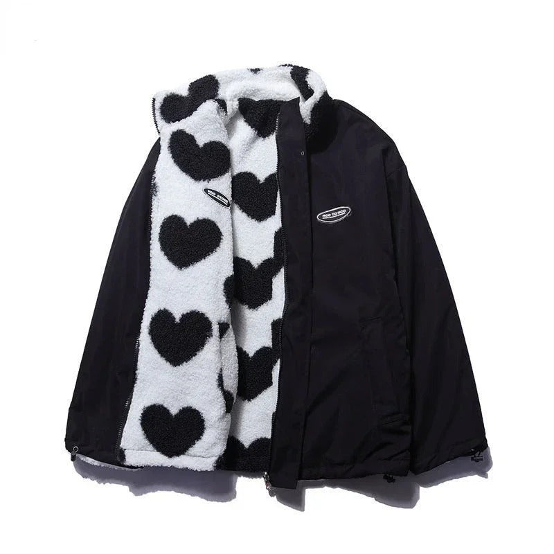 Maya™ | Reversible Heart Hooded Jacket - By Mezory-London