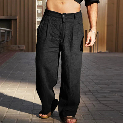 Malik – Breezy Wide-Leg Linen Trousers