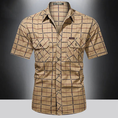 Theo™ | Elegant Checked Short-Sleeve Shirt