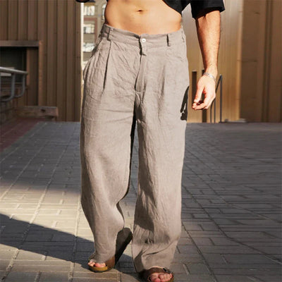 Malik – Breezy Wide-Leg Linen Trousers