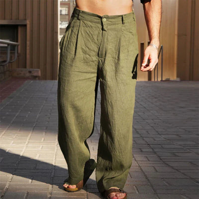 Malik – Breezy Wide-Leg Linen Trousers