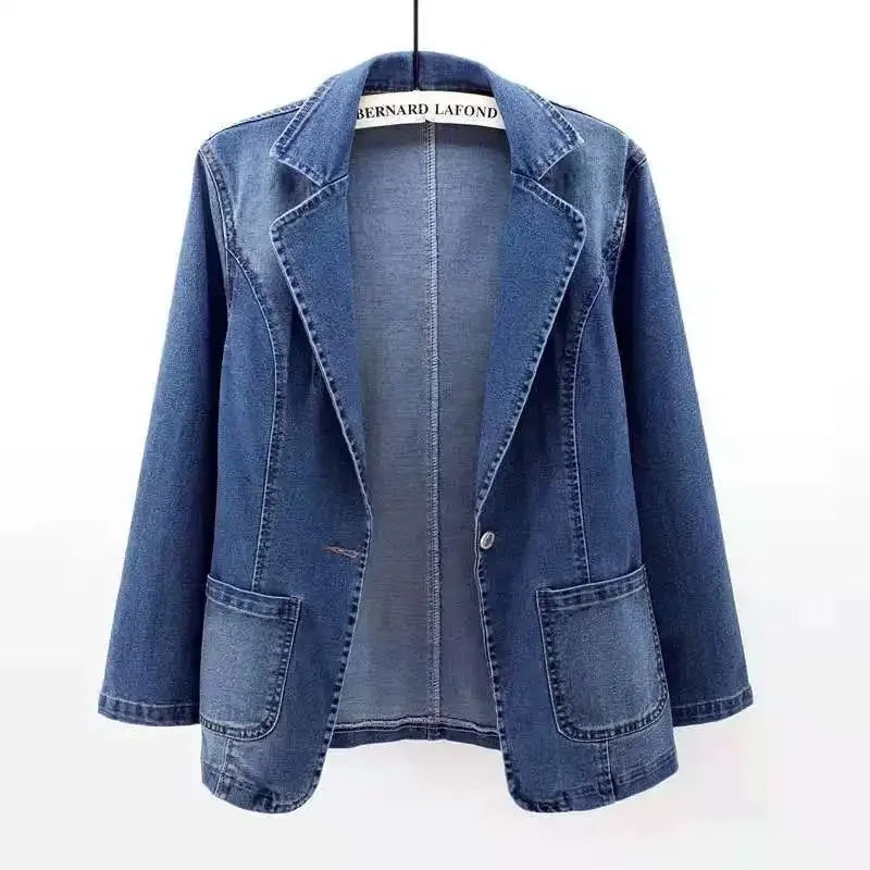 Olivia™ | Premium Structured Denim Blazer - By Mezory-London
