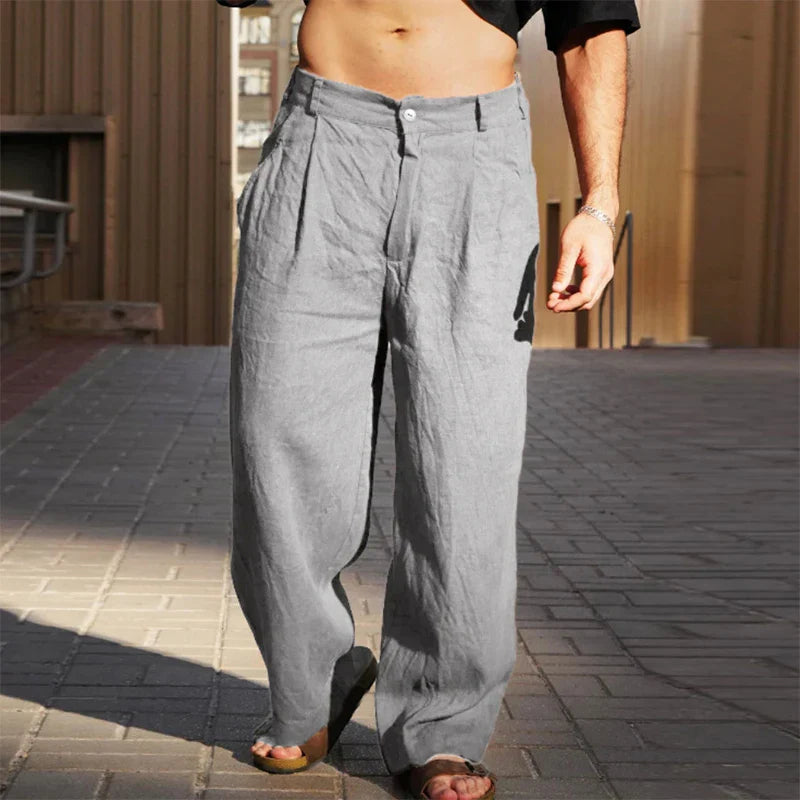 Malik – Breezy Wide-Leg Linen Trousers