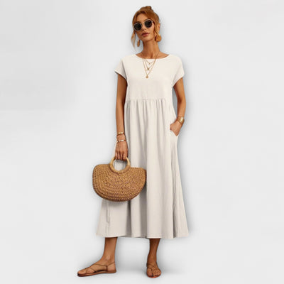 Nora™ Airy Summer Dress – Cotton & Linen