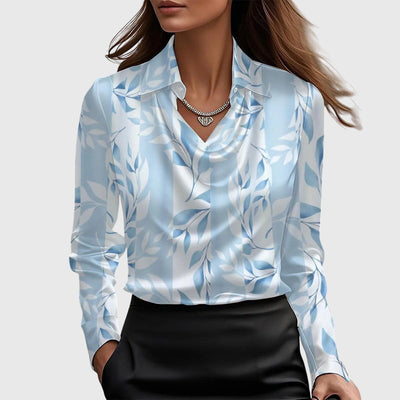 Sylvie™ | Satin Elegance Pleated Blouse