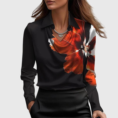 Sylvie™ | Satin Elegance Pleated Blouse